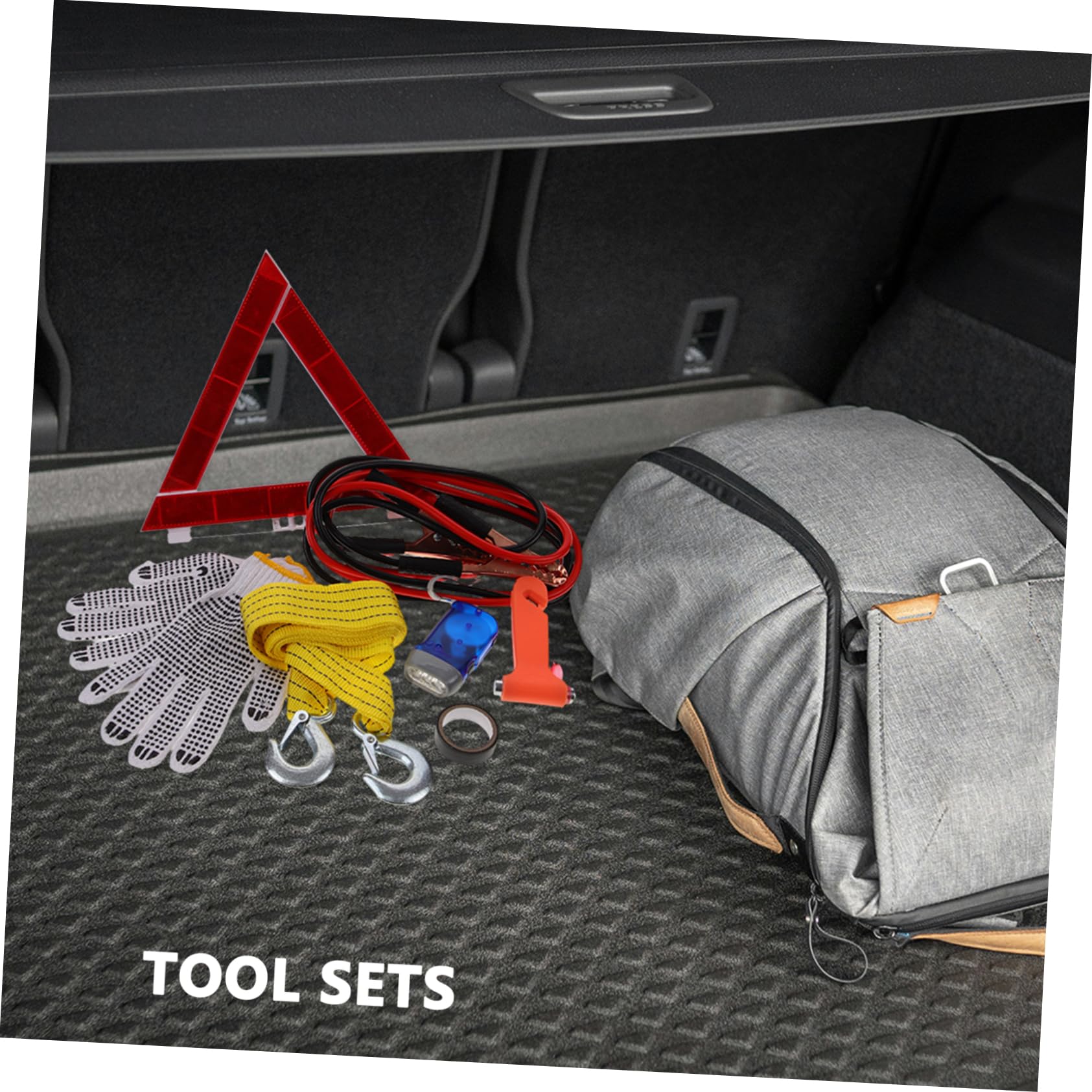 ABOOFAN Auto Pannenhilfe Satz mit Werkzeugset für Fahrzeug aus Abs Metall und Gummi Multifunktionales Auto Werkzeugset für Einfache Anwendung bei Fahrzeugprüfungen