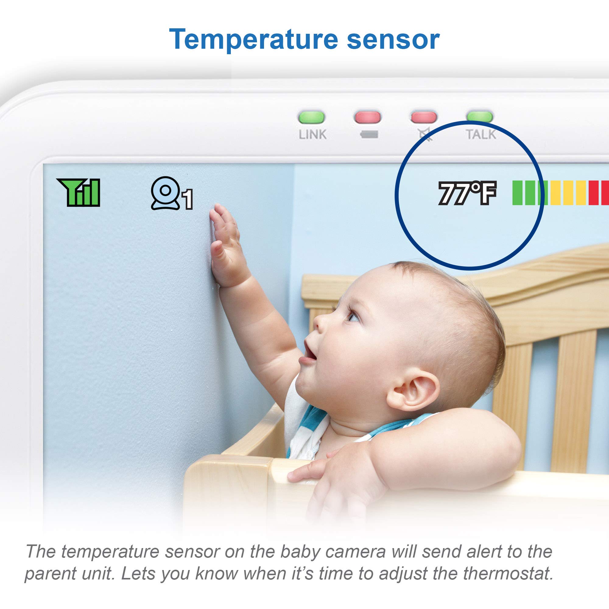 VTech - BM5463 -indoor- Lightshow Video Babyphone - Baby Monitor with Projection and Night Light 480p - FR Version,