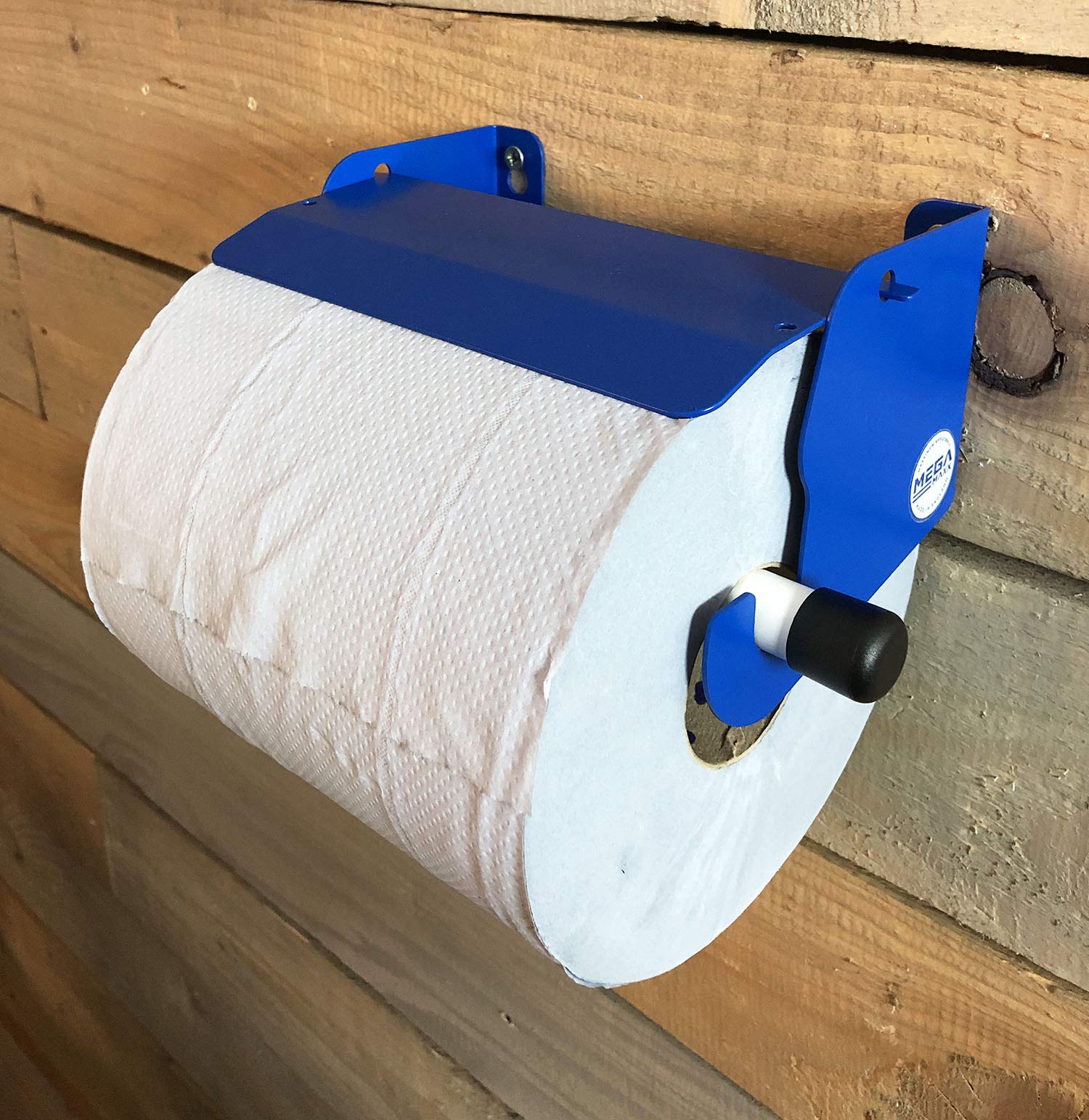 Dispensador de papel y rollo azul con freno