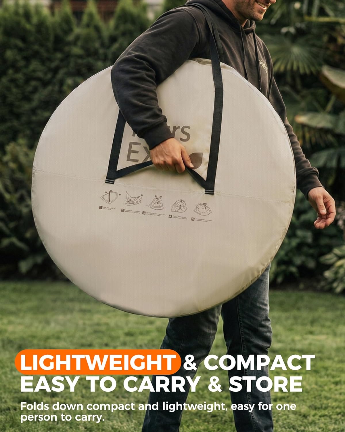 Pop Up Sports Pod Tent 5×5 FT, Clear Bubble Weather Pod Camping Tent for 2-4 Person, Instant Outdoor Shelter with Floor Mat & Cover, Portable Tent for Backyard Patio Sports Events