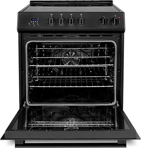 Miniatura 6 de COSMO COS-ERD304K-BK 30 pulgadas Colección Stellar 5.0 pies cúbicos Cocina eléctrica con 4 quemadores de vidrio y horno de convección en negro mate