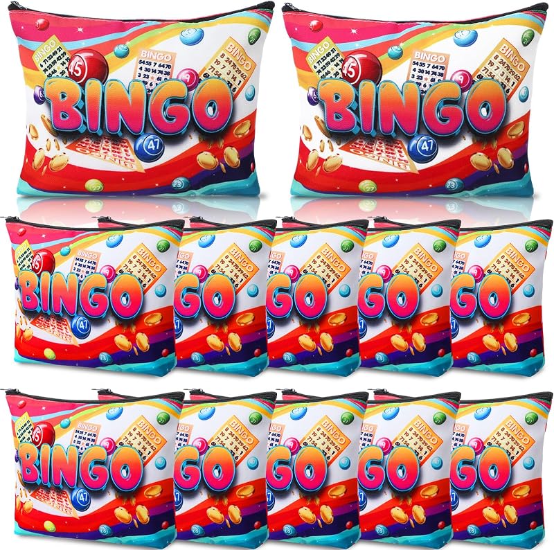 SilTriangle 12 Necessaires de Algodão com Zíper, Estilo Bingo