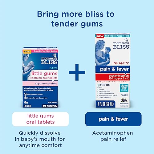 Miniatura 8 de Mommy's Bliss Organic Little Gums - Gel de masaje calmante para día y noche, ideal para bebés de dentición, a partir de 2 meses, sin azúcar, sabor