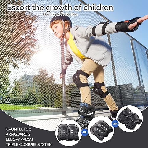 Miniatura 4 de CELETOY Patines para niños, patines de tamaño ajustable para niñas principiantes, patines para niños pequeños con 8 ruedas iluminadas, patinaje al