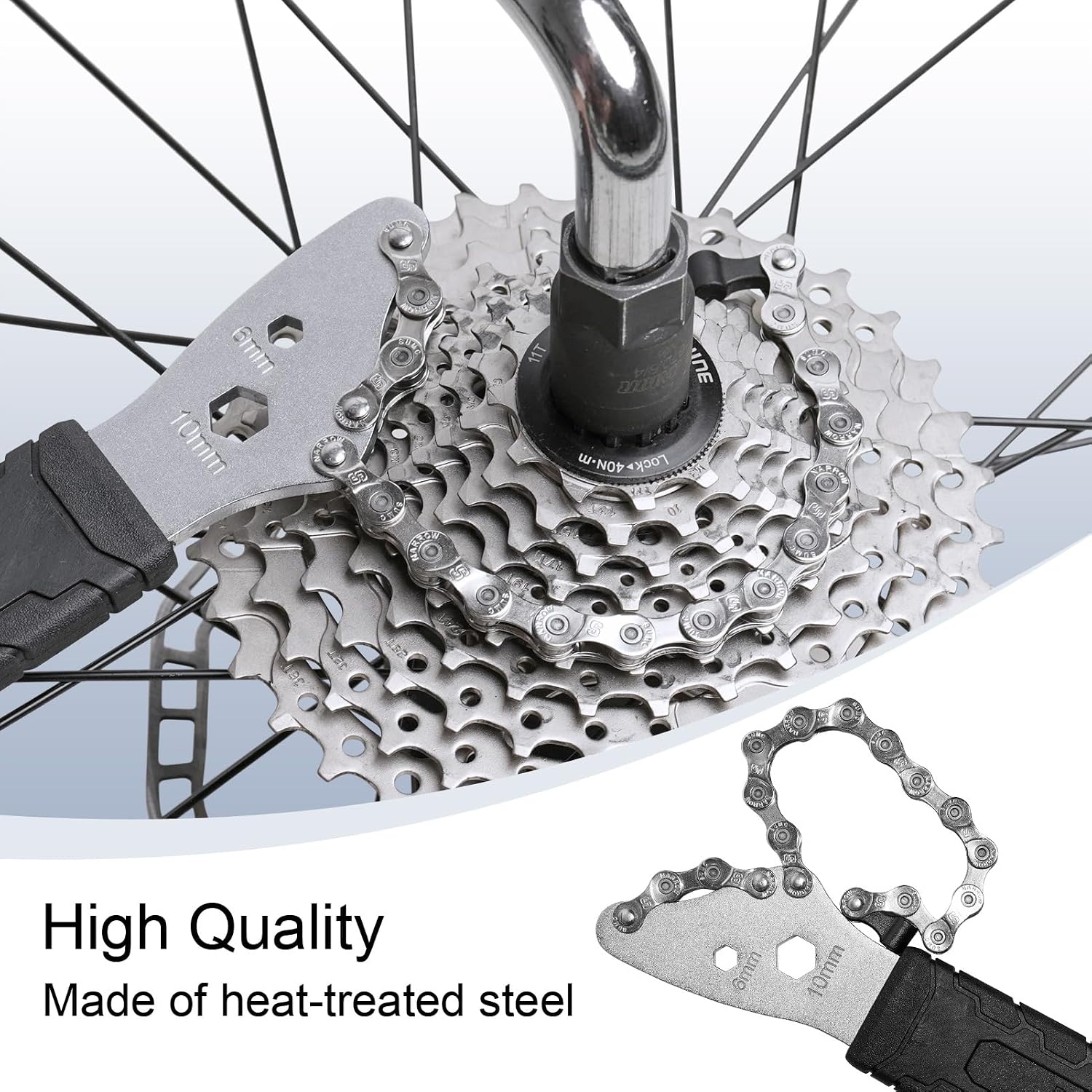 MZYRH Bike Chain Whip Tool,Bike Cassette Removal Tool Bicycle Sprocket Removel Tool Freewheel Remover Wrench image 3