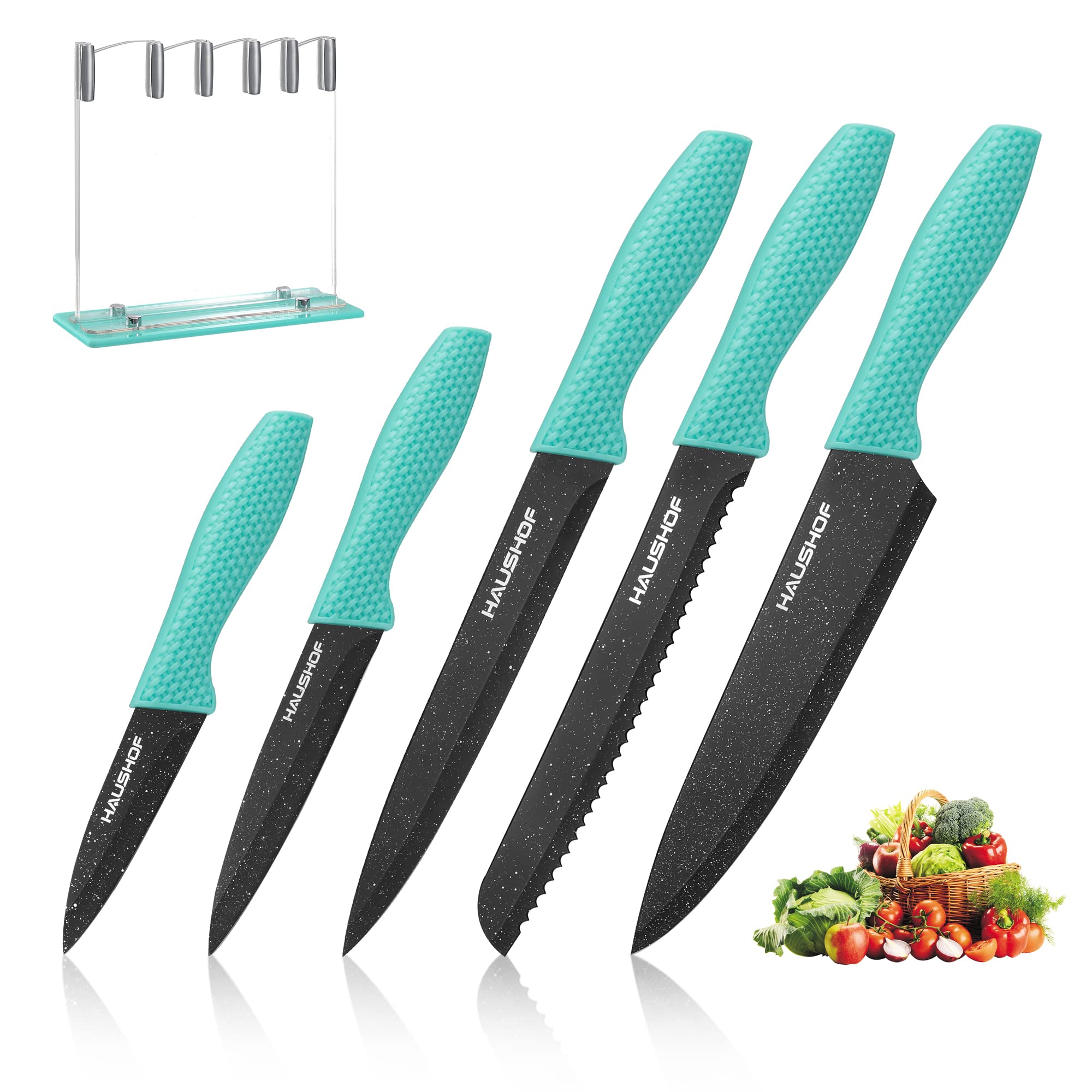 Amazon.com: HAUSHOF Kitchen Knife Set, 5 PCS Knife Sets with