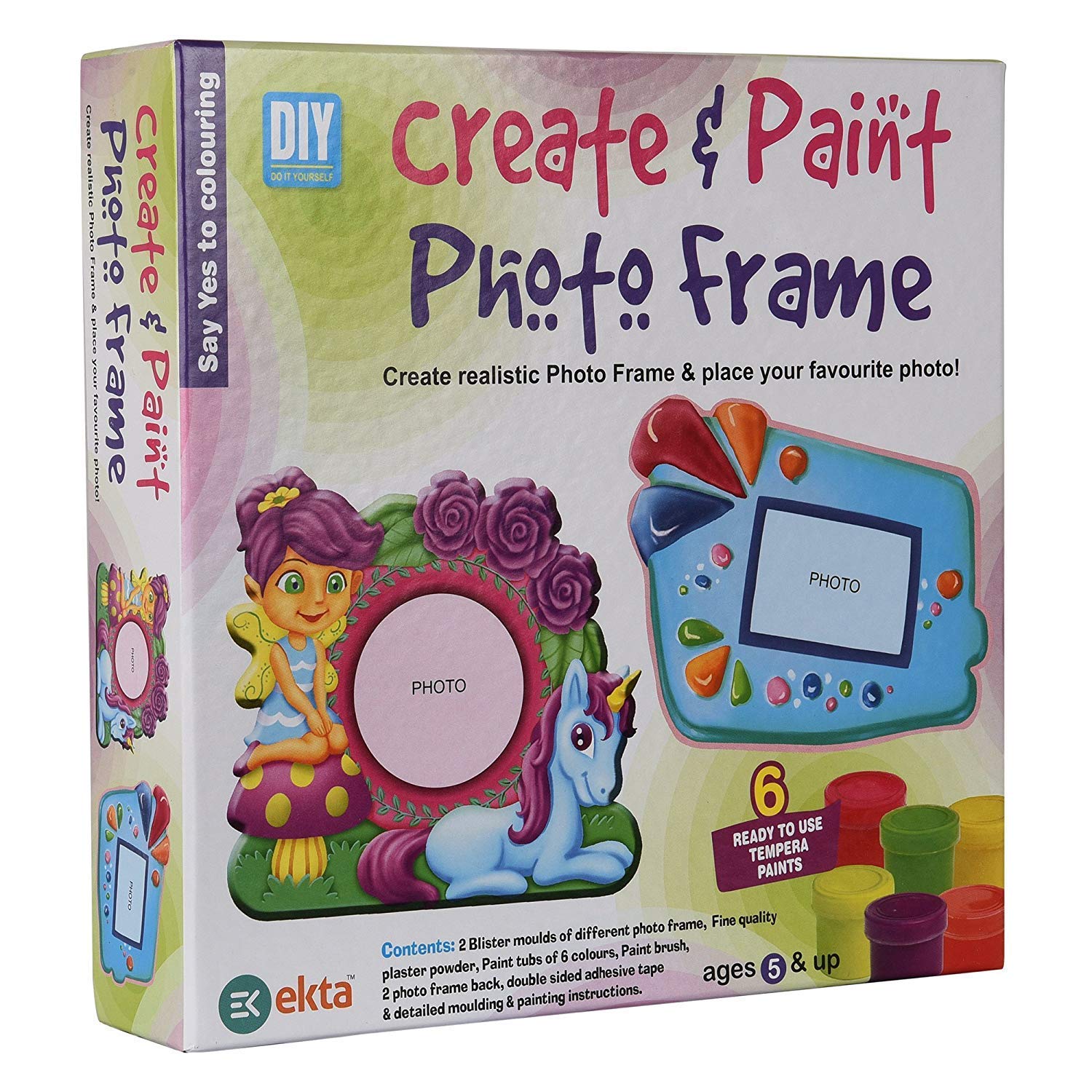 Creative Canvas: Kids Create and Paint Game - Inspire Imagination with Fun Artistic Adventures/Windchime/Photo Frame/Animals Playset (Photo Frame creat & Paint)