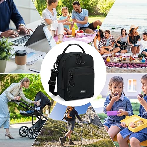 Miniatura 8 de Lonchera aislada con correa ajustable para el hombro, lonchera para mujeres y hombres, lonchera portátil reutilizable para oficina, trabajo, picnic