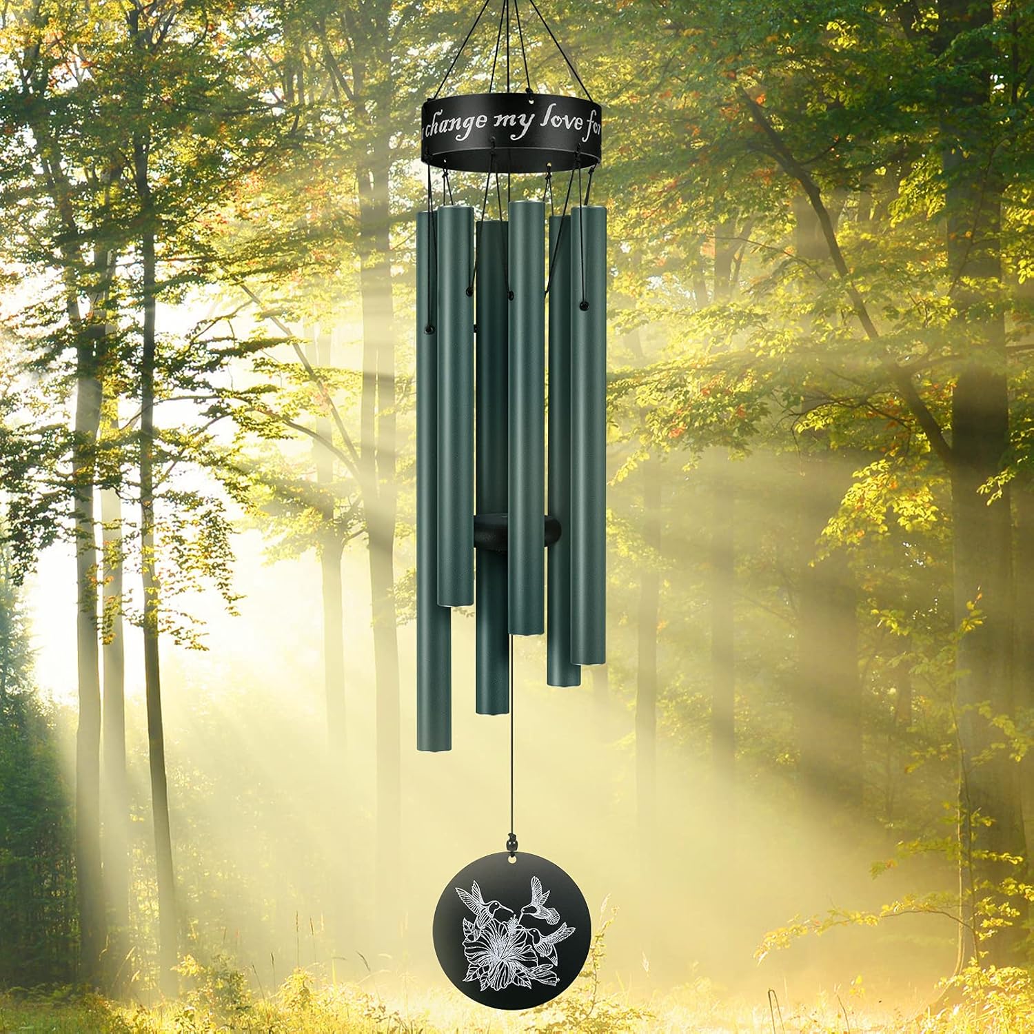 Amasava Sympathy Wind Chimes for Outside Deep Tone 32" Memorial Wind Chimes Outdoor for Loss of Loved One Memorial Gifts Sympathy Gifts in Memory of a Loved One Patio Porch Backyard Decoration(Green): Electronics