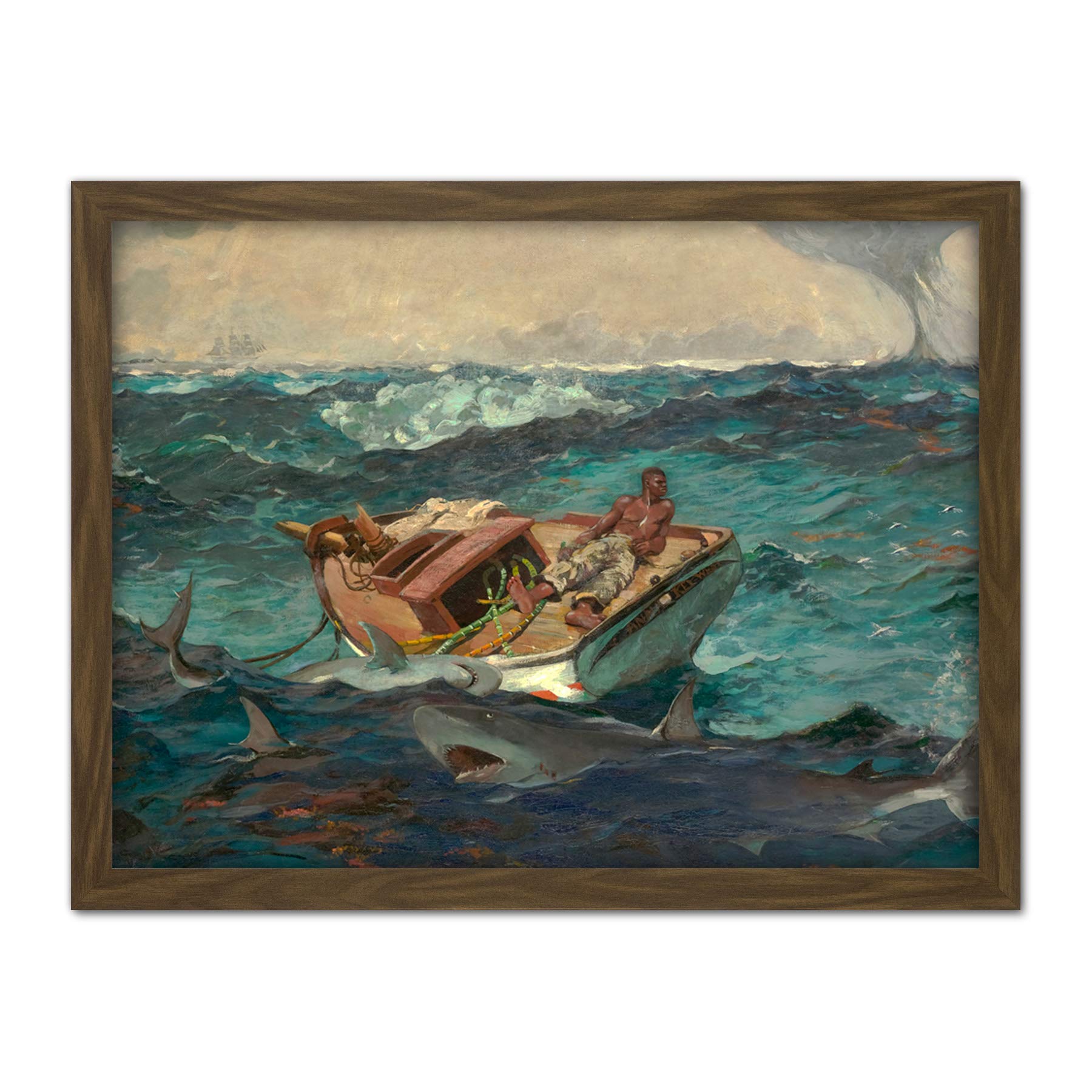 Artery8 Homer The Gulf Stream Painting Artwork Framed Wall Art Print 18X24 Inch