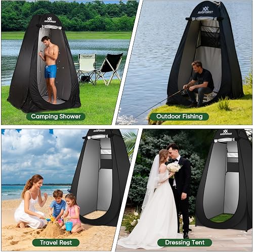 AVOFOREST Pop Up Shower Tent, Toilet Tent with Carry Bag & Accessories, Mobile Changing Tent, Privacy Toilet, Outdoor Log Tent, Shower Tent, Camping for Hiking, Beach, Fishing - 9