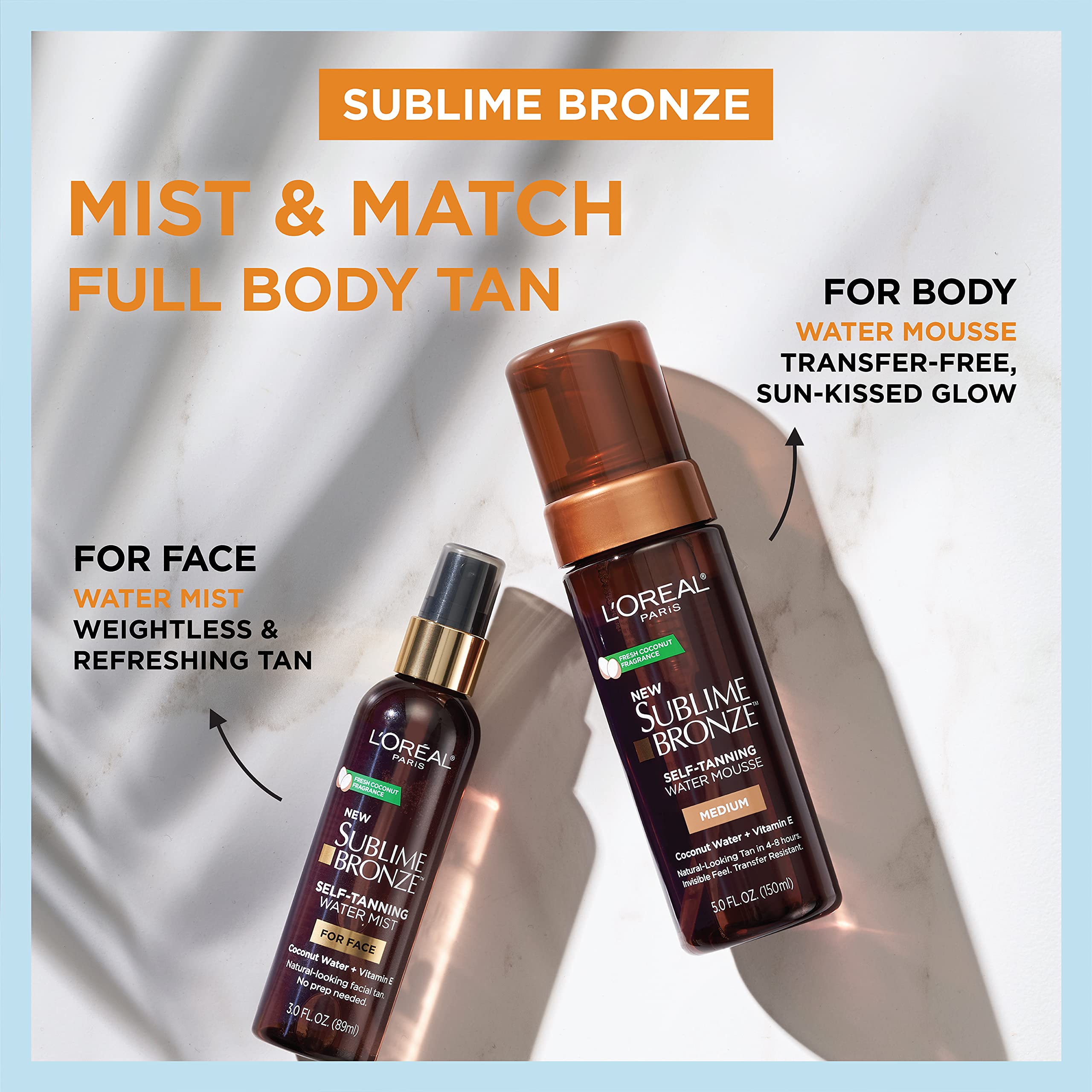 L'Oreal Paris Sublime Bronze Self-Tanning Visage Mist, Formule à base d'eau, 3 Ounce