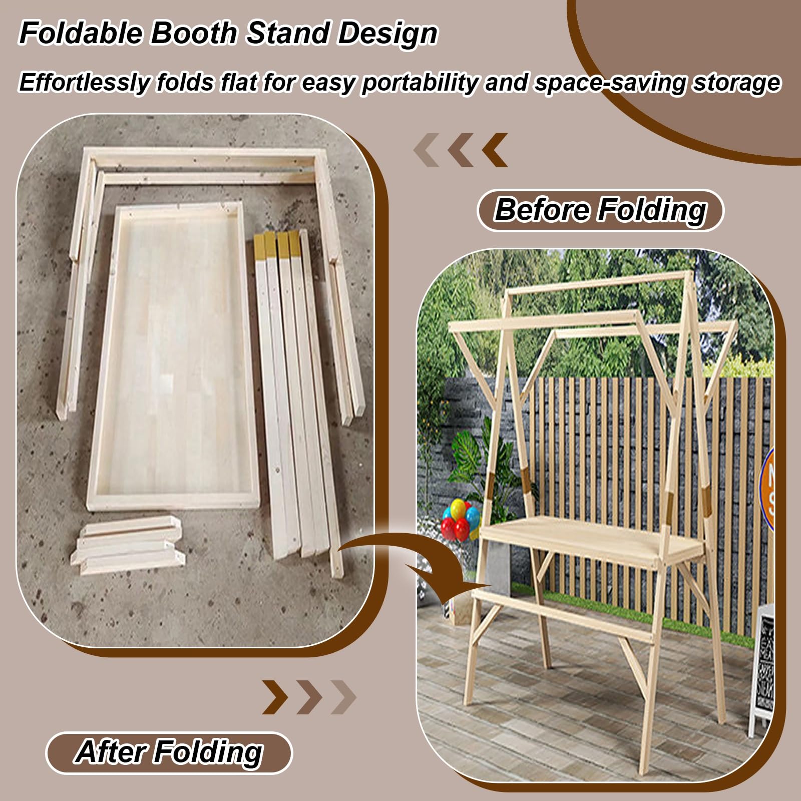 Carro De Ventas para Exteriores con Toldo, Carrito De Comida Portátil, Puesto De Exhibición Plegable, Estantería De Madera, para Mercados, Ferias Y Eventos(Red,150cm/59in)