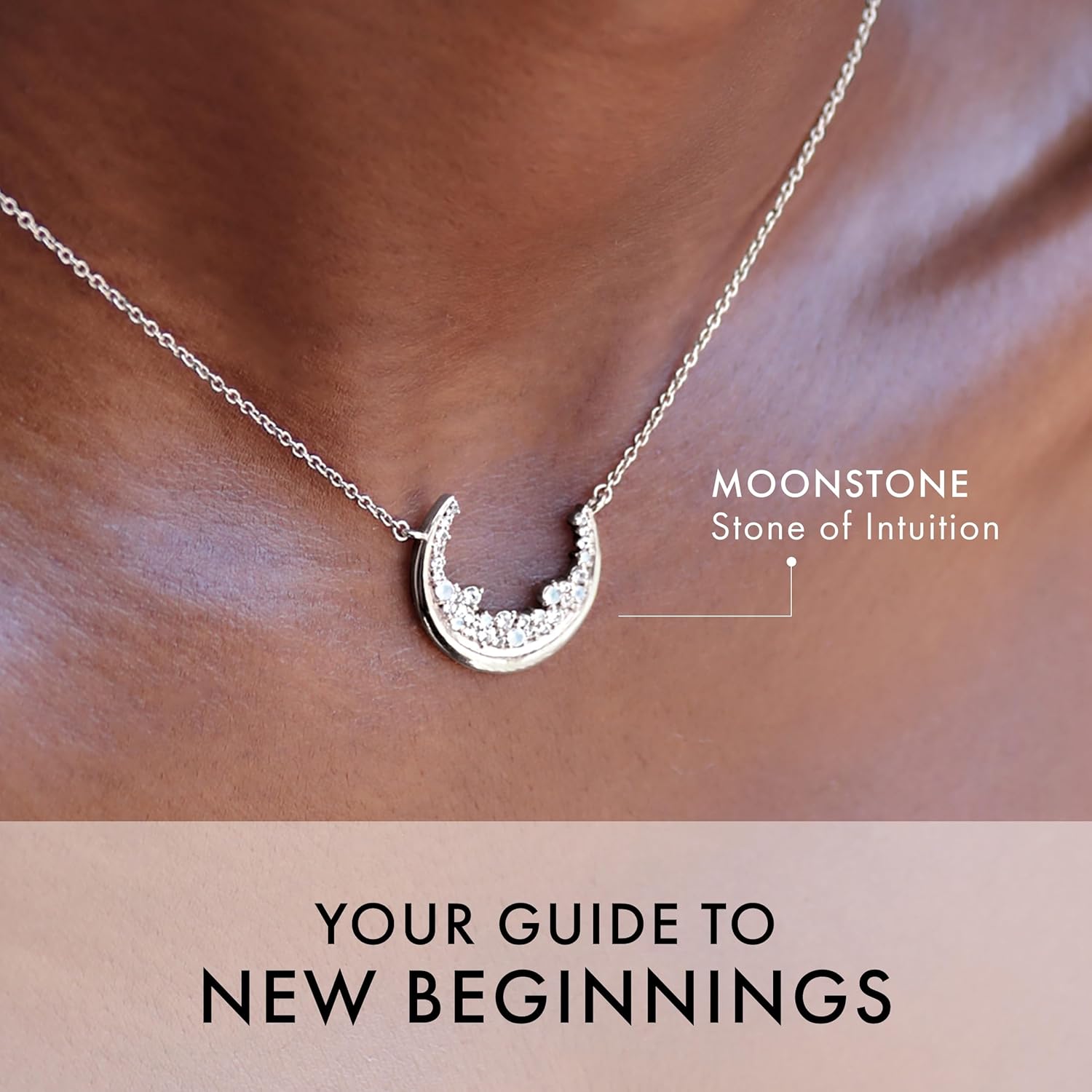 Moon Magic Authentic Moonstone Necklace for Women | Onyx, Labradorite, Black Obsidian Necklaces/Real 925 Sterling Silver |18k Rose and Yellow Gold Enchanted Crystal Necklace for Women/Genuine Jewelry - Image 2