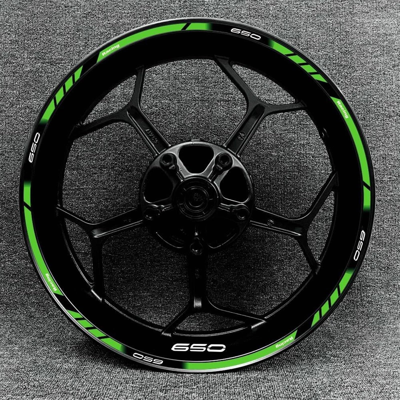 Motorcycle Reflective Rim Stickers Wheel Decals Front and Rear for Kawasaki Z250 Z300 Z400 Z650(Style 22)