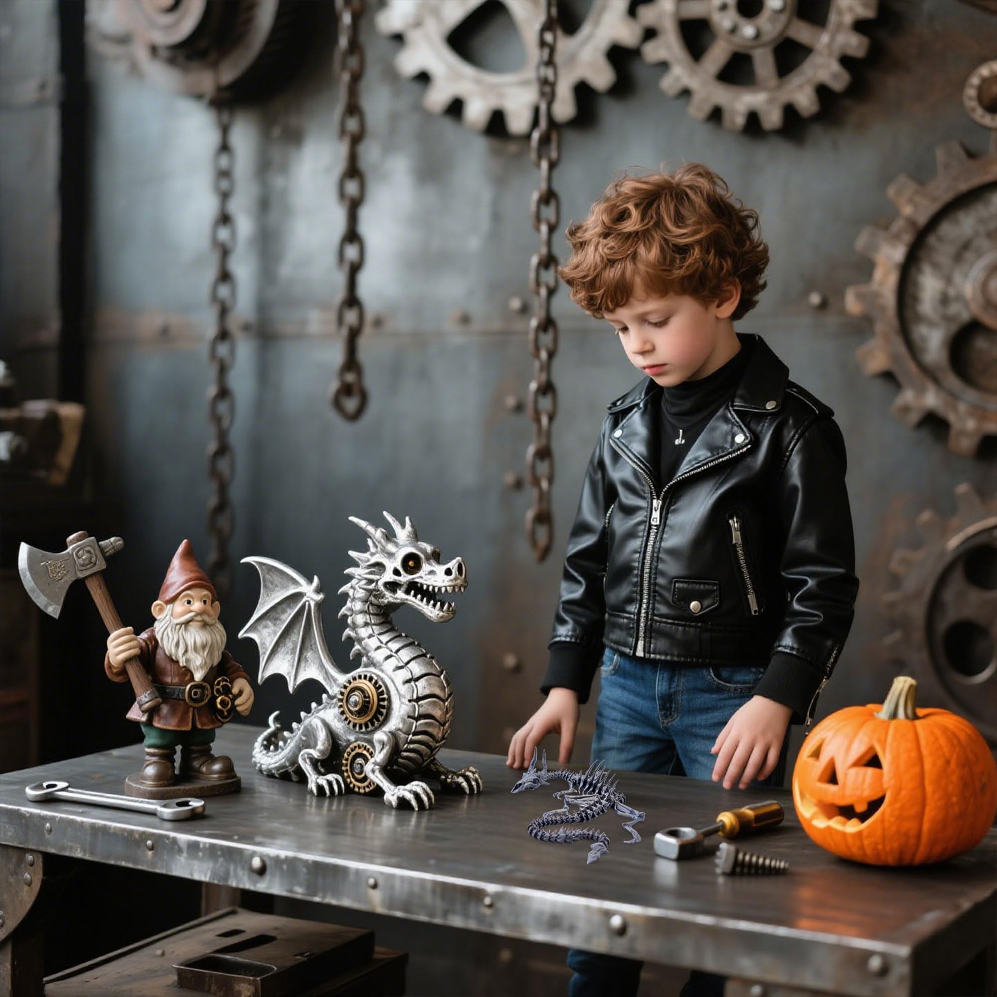 BACH AND BOUJEE Squelette Dragon Ombre Fantôme Fantaisie Halloween