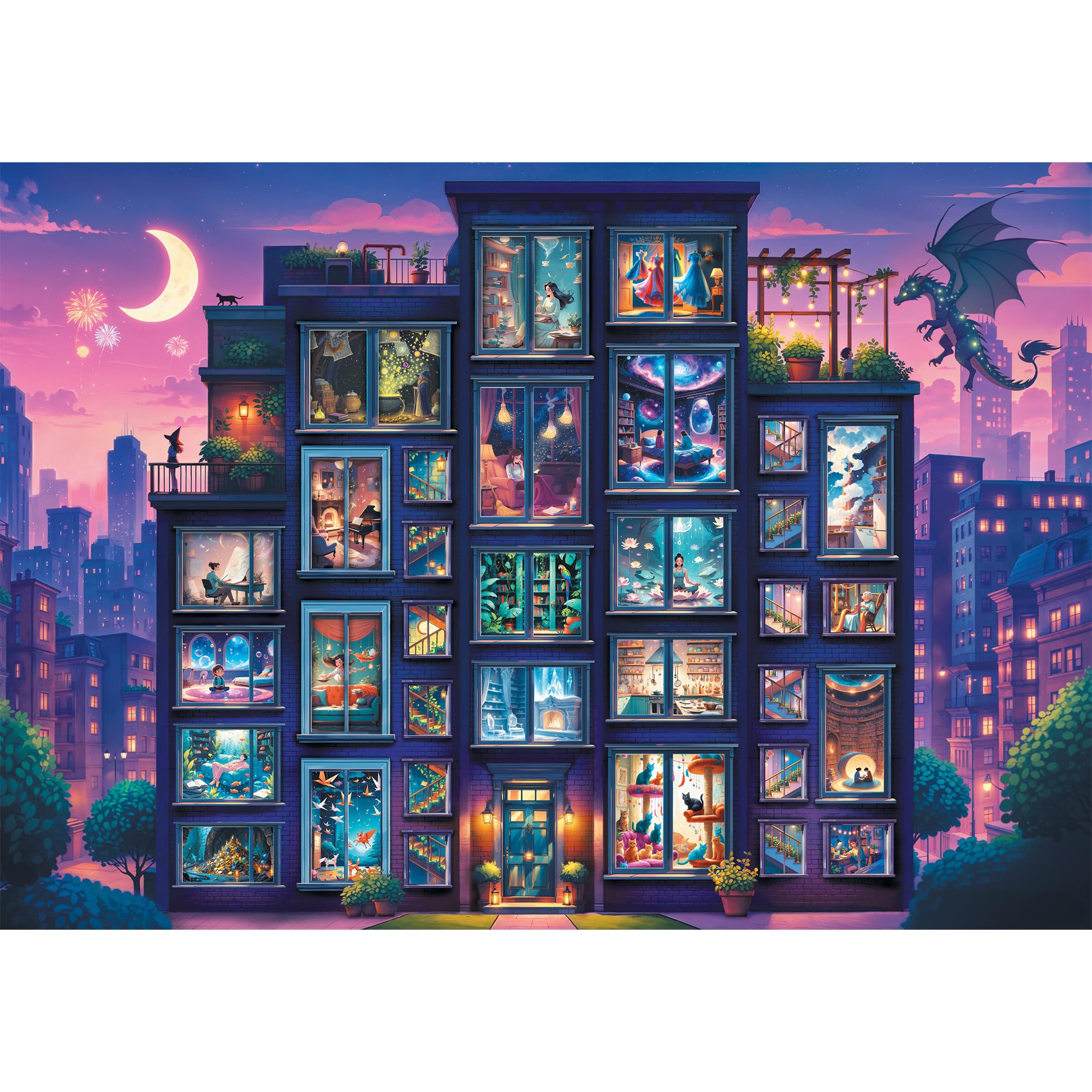 Trefl Premium Plus Quality - Puzzle At-Home Fantasy: Una Noche Llena de Historias: 1000 Piezas, Serie de Motivos atemporales, para Adultos y niños a Partir de 14 años — view 2