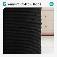 Vista 4 de Cesta de Cuerda de Algodón para Ropa Sucia de YOUDENOVA, 58L - Cesta de Lavandería Tejida Plegable - Cesta de Almacenamiento de Ropa para Mantas
