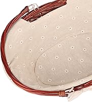 Vista 3 de 2 Pack Medium Size Wicker Basket with Handle, 12.6x9x4.7 in Wicker Picnic Basket with Liner, Empty Gift Basket, Oval Willow Woven Basket for Fruit