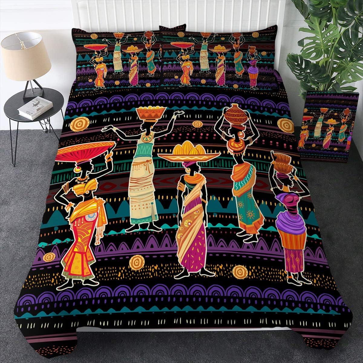 Sleepwish African American Bedding Colorful Afro Duvet Cover 3 Piece