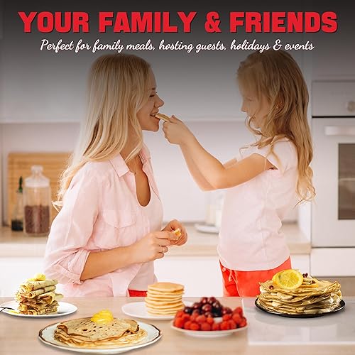 Miniatura 6 de Crepe Maker Eléctrico, sartén para crepes de 12 pulgadas con moldes de silicona de 5 x 4 pulgadas, máquina para hacer panqueques y tortillas y