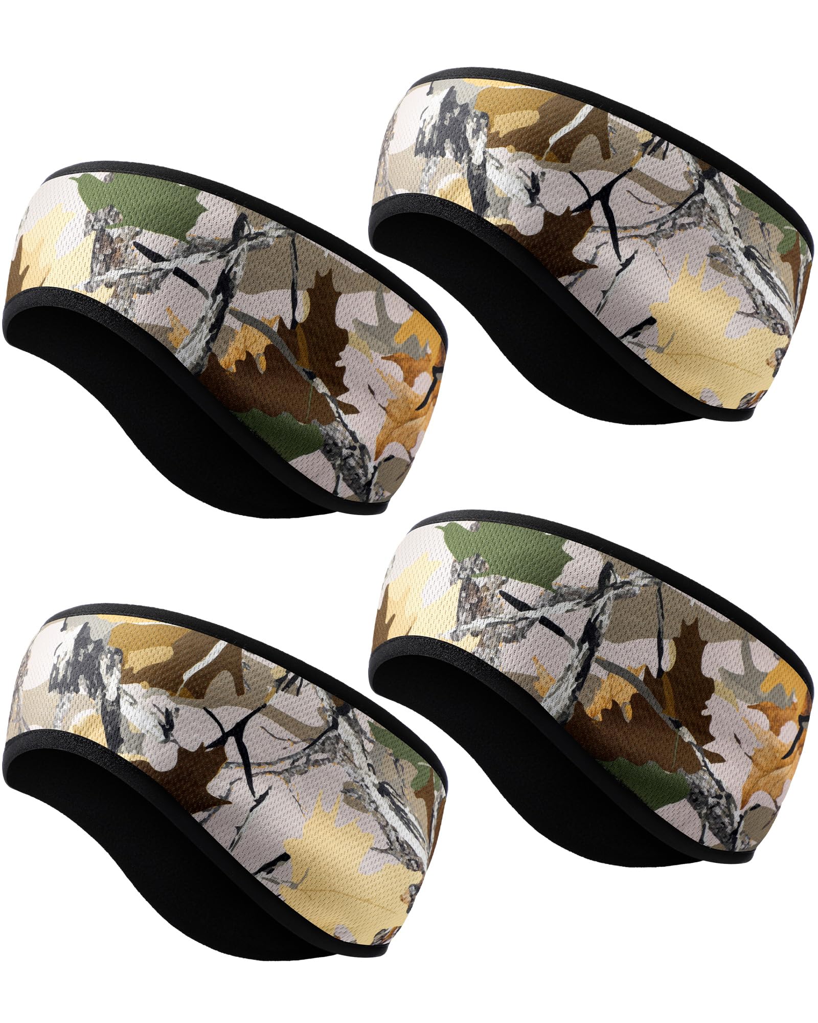 Bonuci 4 Pack Fleece Camo Ear Warmer Headbands Men Women Cold Weather