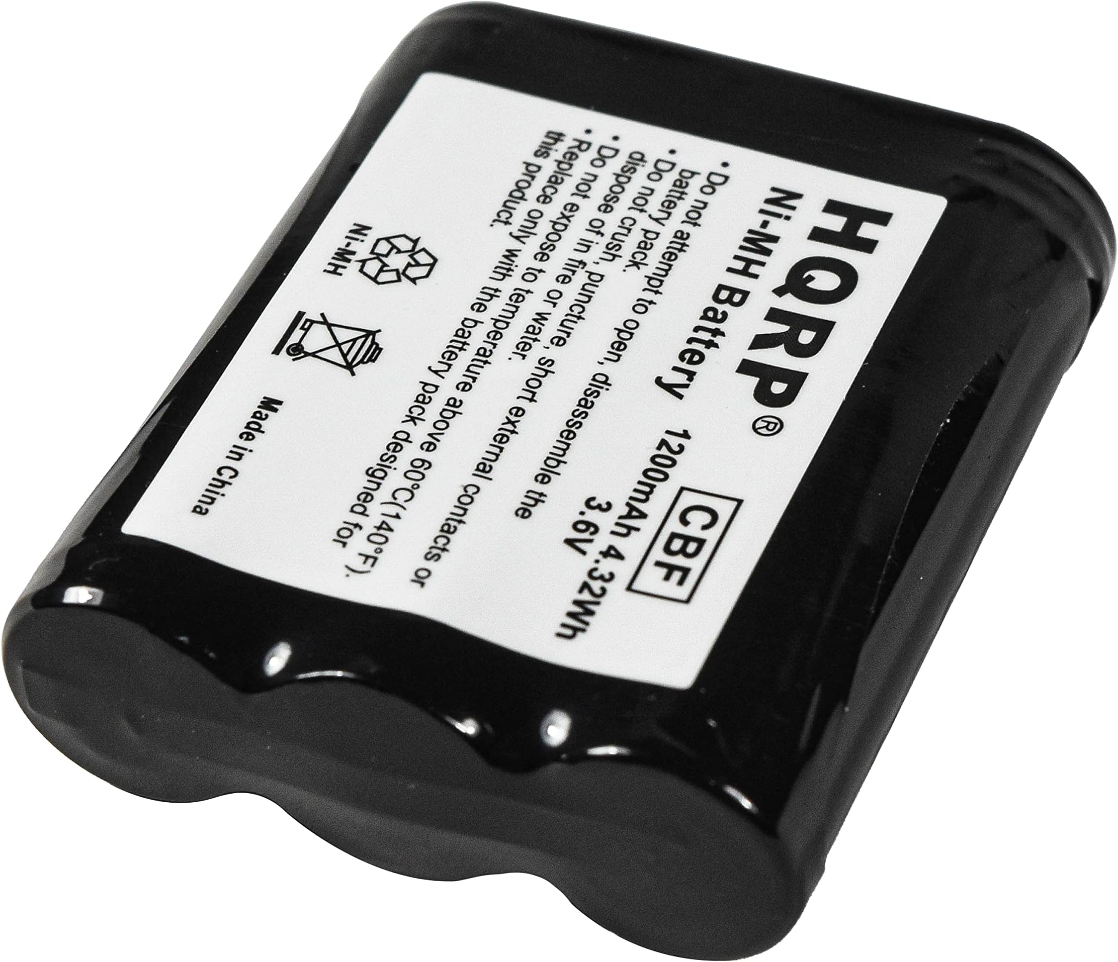 HQRP Phone Battery Compatible with Panasonic HHR-P402 HHR-P402A KX-TG2970B KX-TG5100 KX-TG5100M KX-TG5110M KX-TGA270S KX-TGA273S KX-TGA510M Cordless Telephone