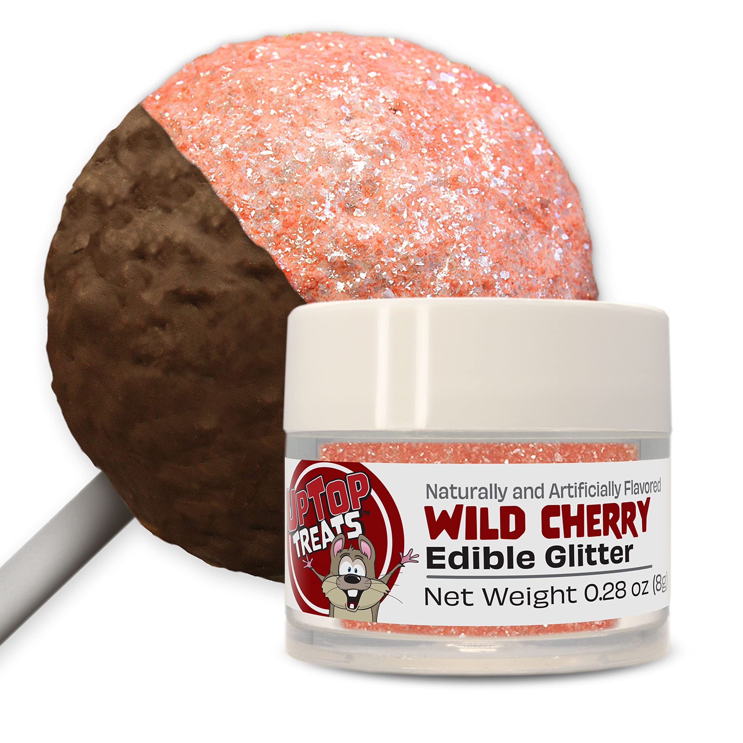 Wild Cherry Edible Glitter | Flavored Food Grade Edible Glitter Dust for Decorating Food and Drinks | Dust on Cookies, or Sprinkle on Cakes for Luster — 0.28oz (8g)