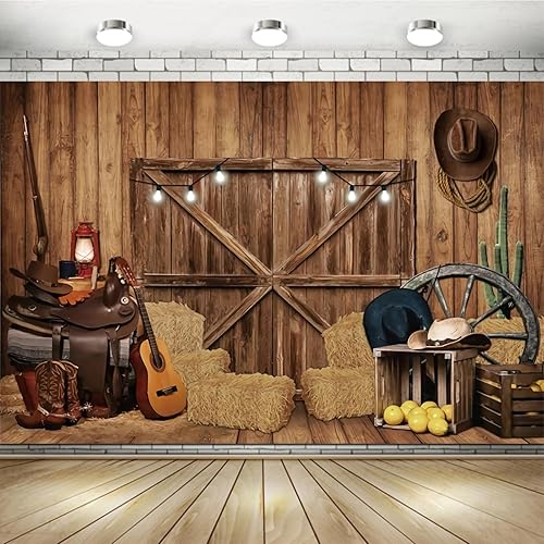SOAPPERMST Fondo de vaquero occidental de 7 x 5 pies, suministros de fiesta, decoración de fondo, cortina de fondo, pancarta de cumpleaños,