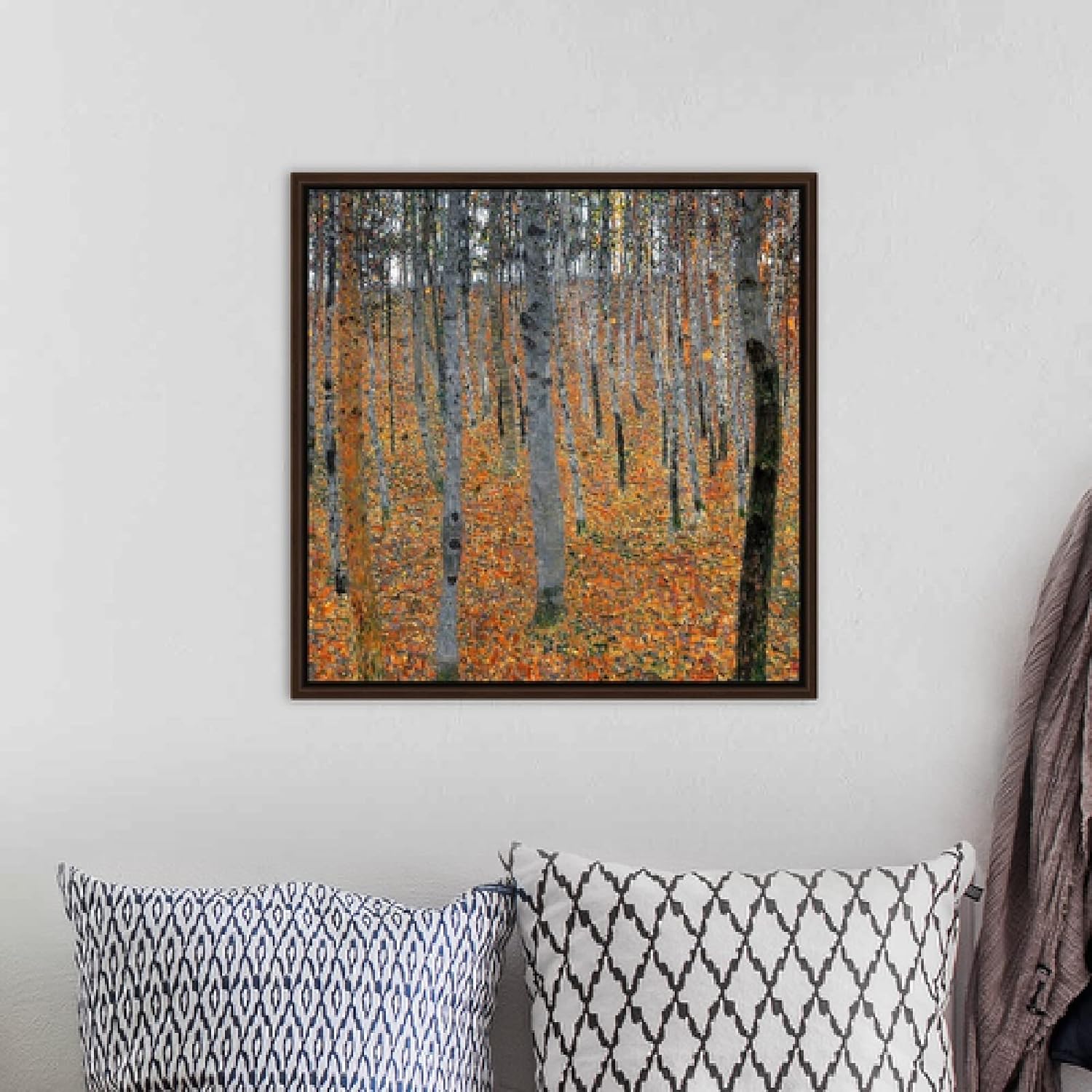SYSMYXGS Colorful DIY Paint by Numbers for Adults Beginner Oil Canvas Painting Kits Easy Drawing Paintwork with Brushes Acrylic PigmentHome Decor Gifts — Beechwood Forest by Gustav Klimt