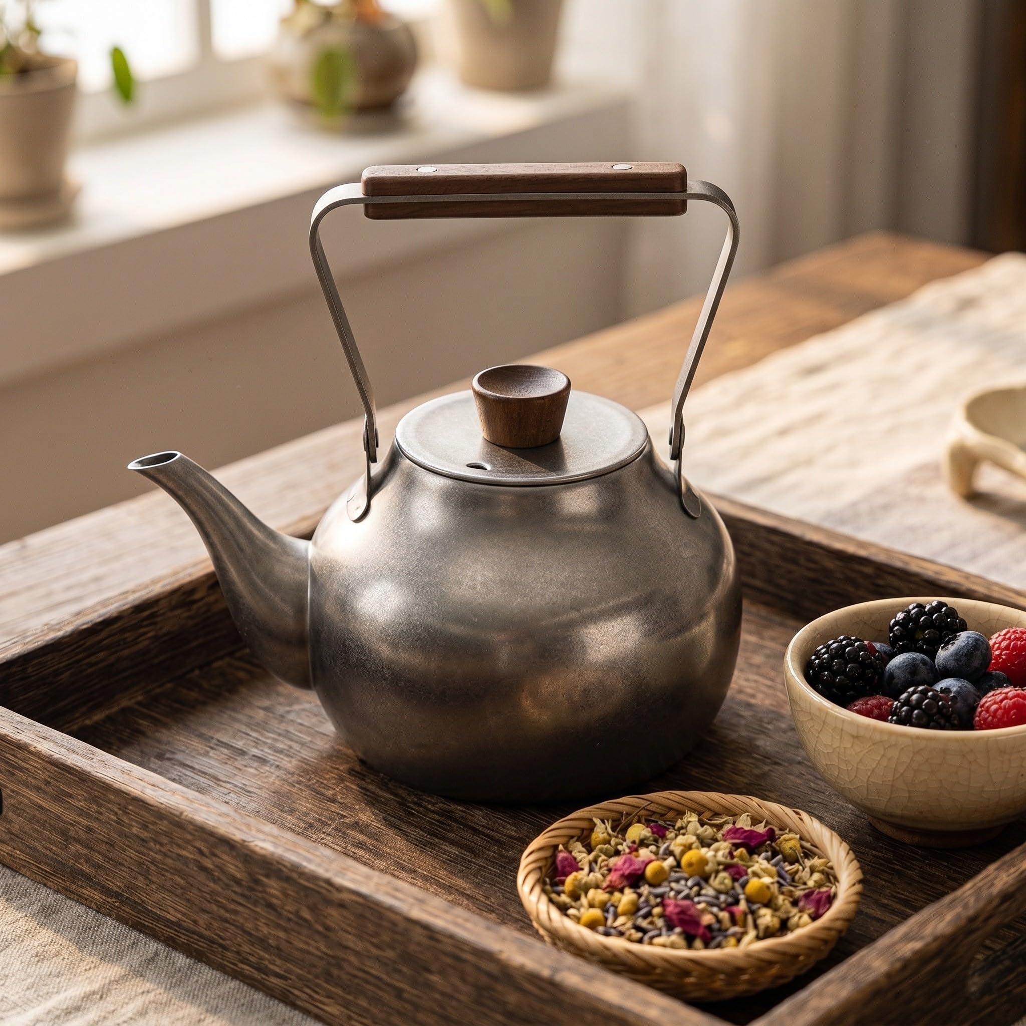 SHINEOFI Tetera para Infusión de Té de Acero Inoxidable con Filtro Hervidor de Agua Resistente y Duradero para Preparar Té Casa