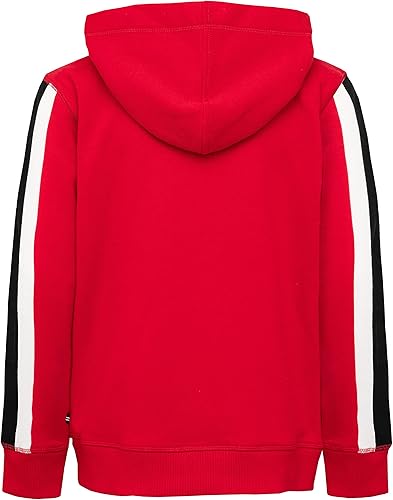 Miniatura 2 de Nautica Sudadera con capucha y cremallera para niño, diseño de logotipo distintivo, bolsillos canguro, fabricada con forro polar ligero