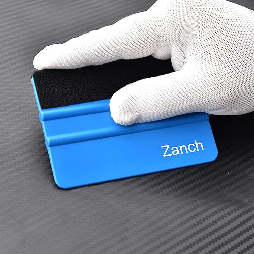 Miniatura 6 de Raspador de fieltro azul, kits de herramientas para cubrir ventanas, raspador de envoltura de película de vinilo para vehículos de 4 pulgadas,