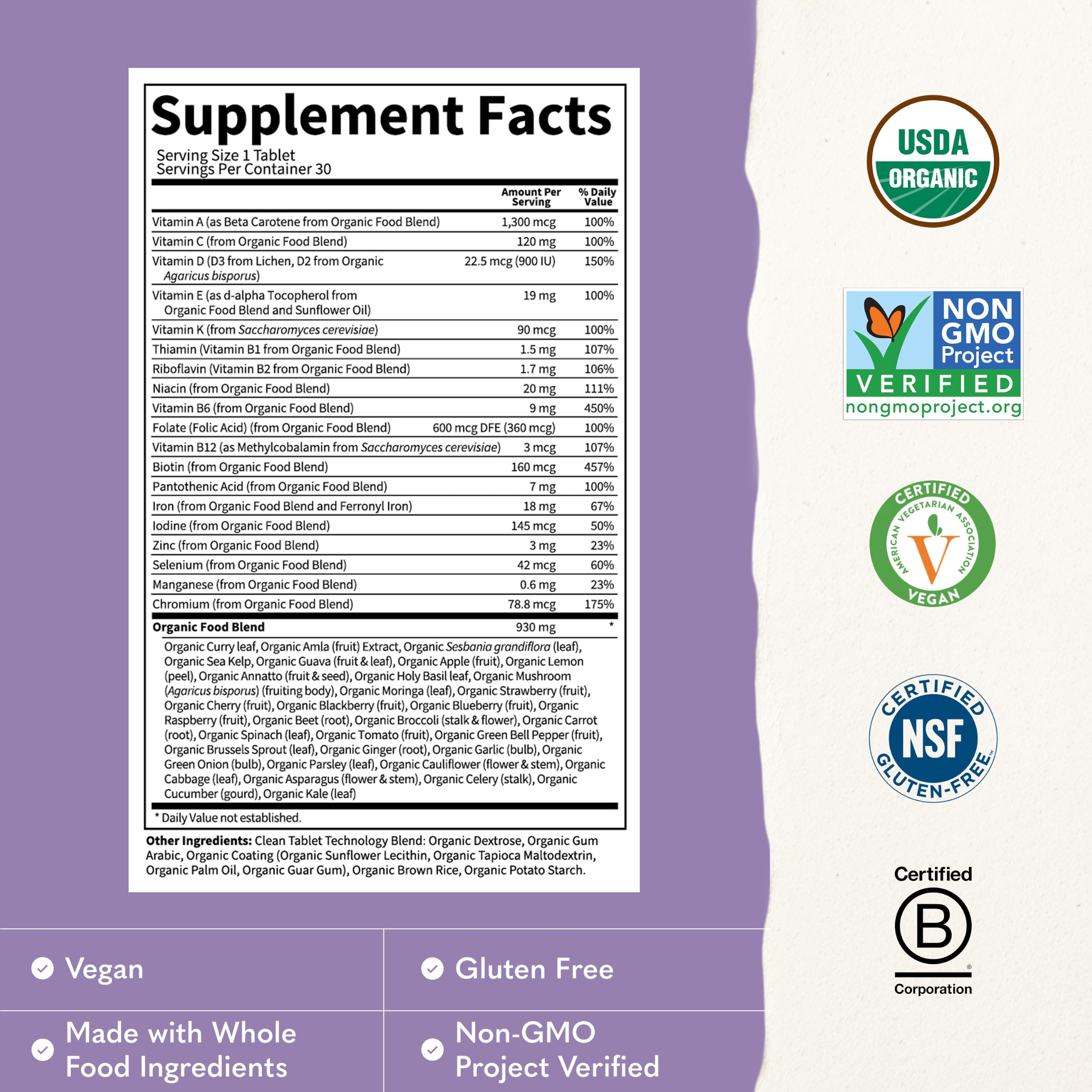 Garden of Life Organics Prenatal Once Daily Multivitamin, 30 Tablets — Amazon image 6