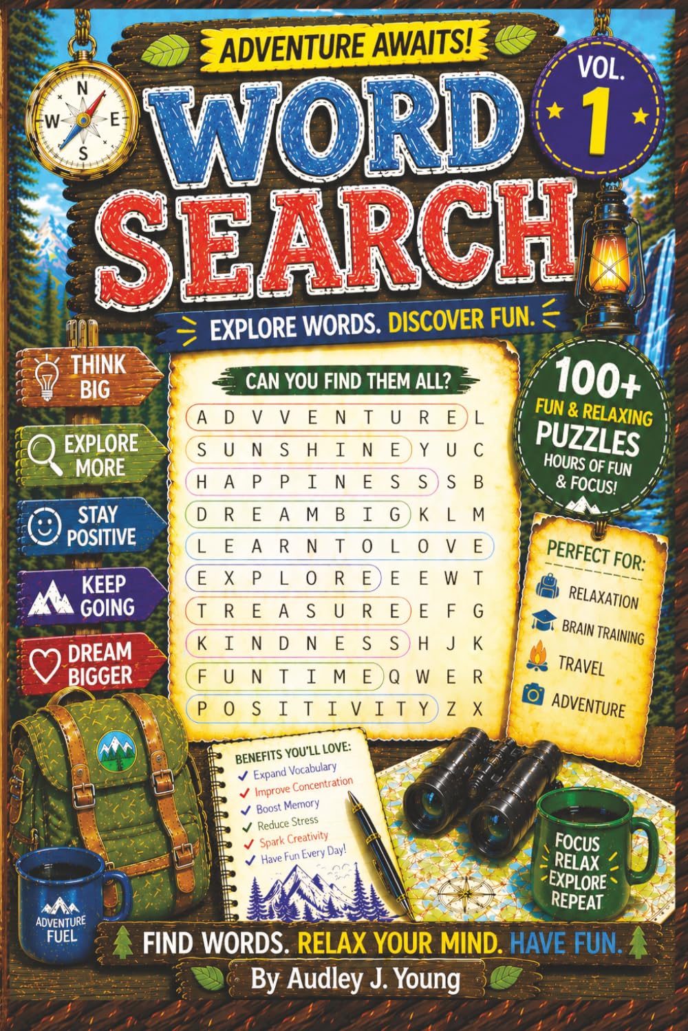 Adventure Awaits Word Search: 100+ Fun and Relaxing Puzzles for All Ages - Vol.1