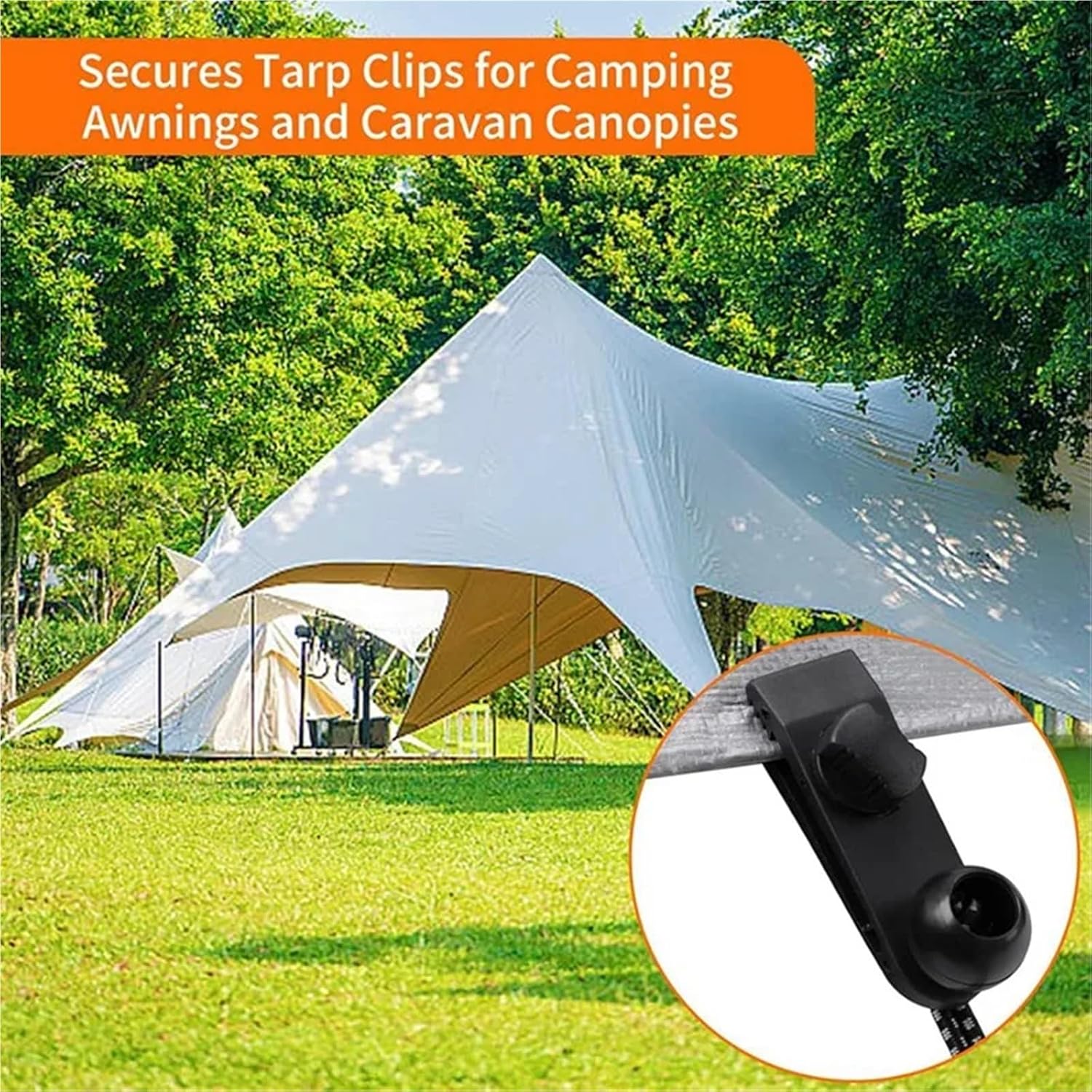 120pcs Grip Shade Cloth Clips Fasteners Awning Cover Bungee Cords Clips