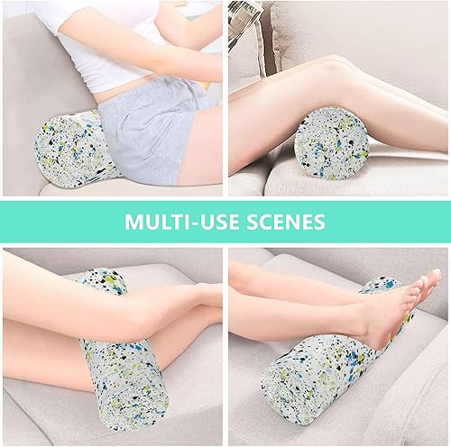 Miniatura 7 de JUNZAN Colorful Splashes Bolster Pillow Spa Small Neck Roll Pillow Round Pillow Foam for Car Neck Support Pillow Neck Cushion