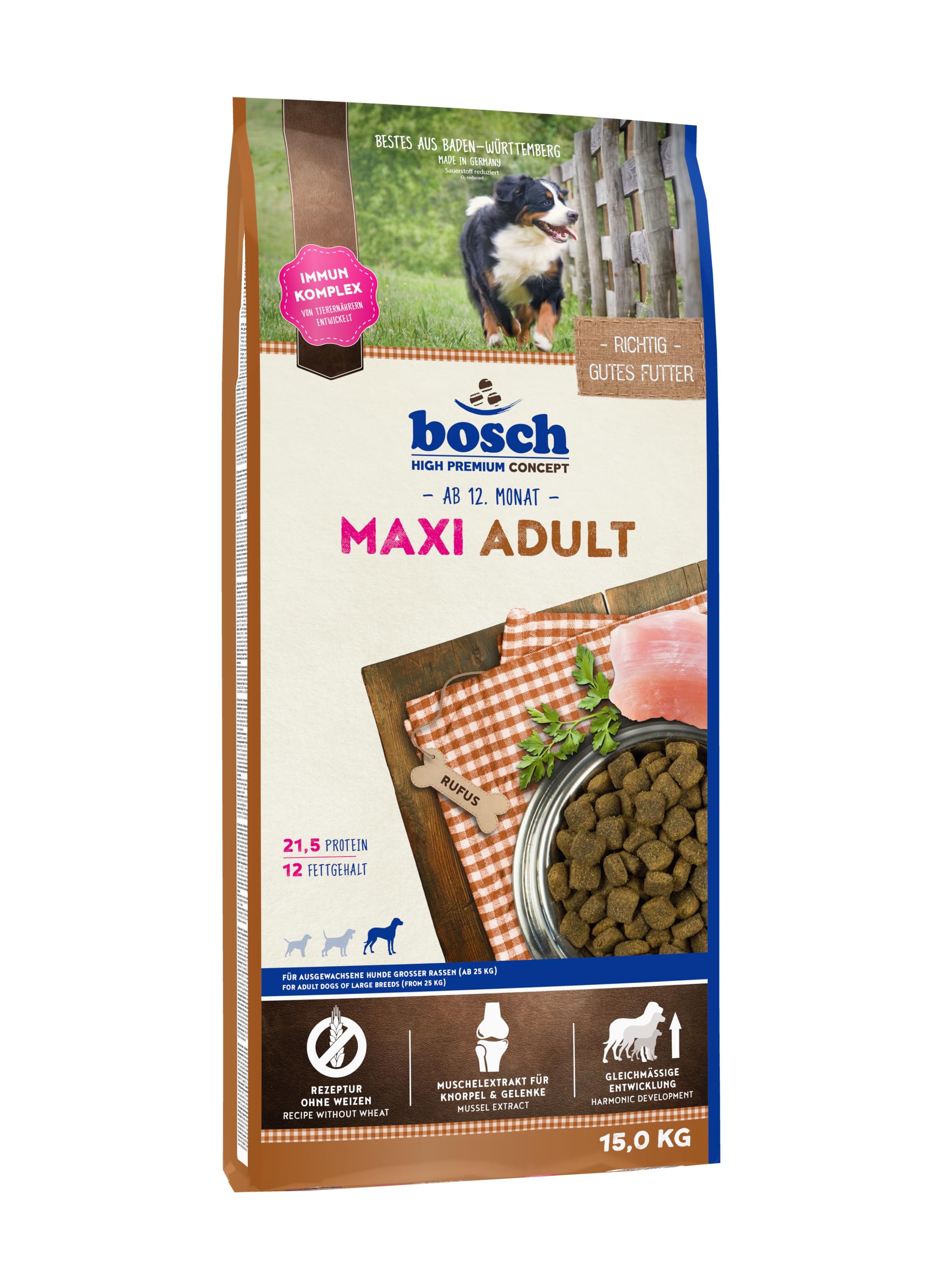 bosch HPC Maxi Adult | Alimento seco para perros adultos de razas grandes (a partir de 25 kg) | 1 x 15 kg