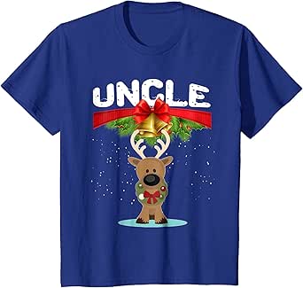 Amazon.com: Reindeer Uncle Christmas Pajamas Holiday Season Tshirt ...