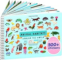 Vista 26 de CUPKIN Libro de calcomanías del espacio exterior para niños de 2 a 4 años, más de 500 calcomanías para niños, 12 páginas para colorear, 12 escenas