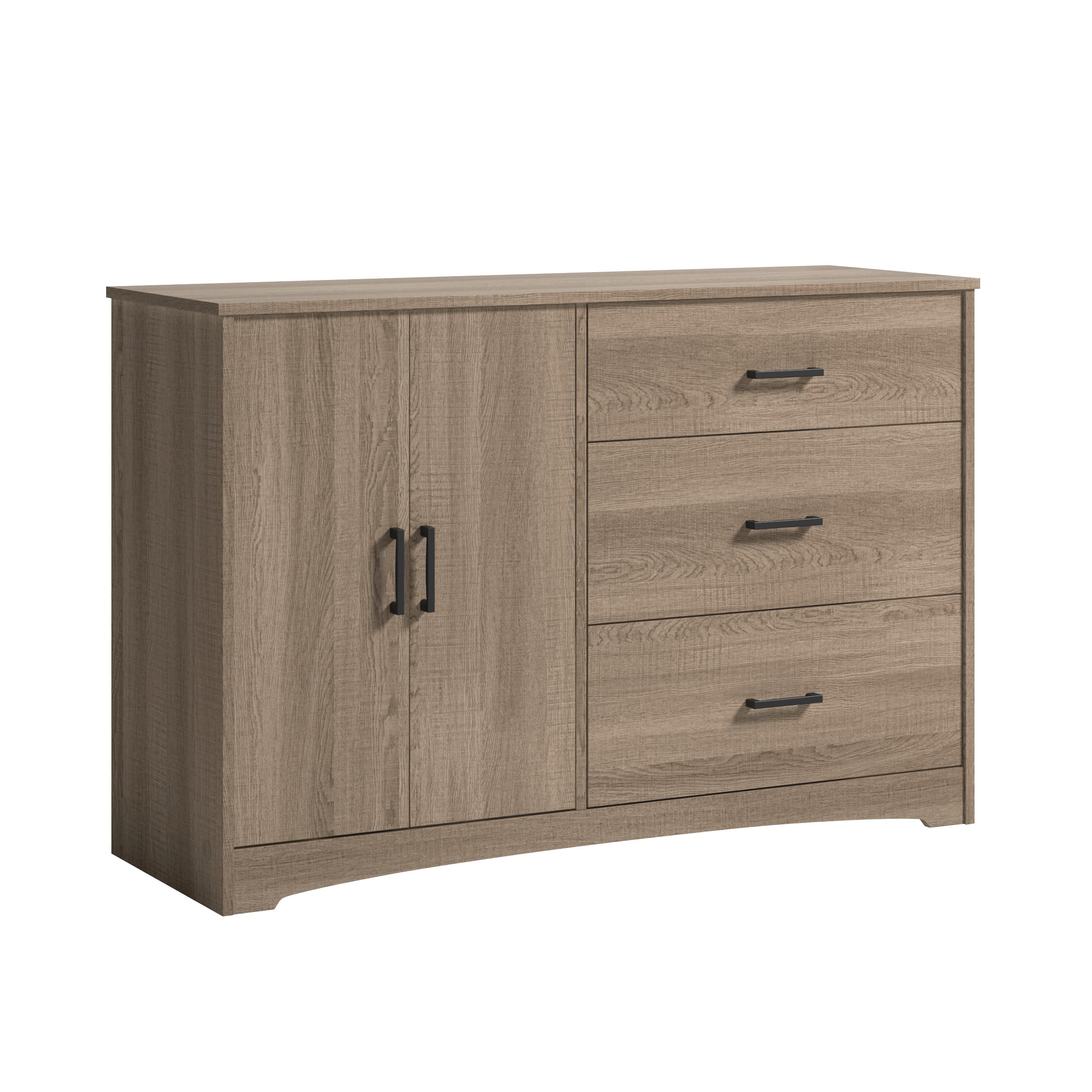 Sauder Beginnings 3-Drawer Dresser, L: 45.0" x W: 15.75" x H: 29.92", Summer Oak Finish