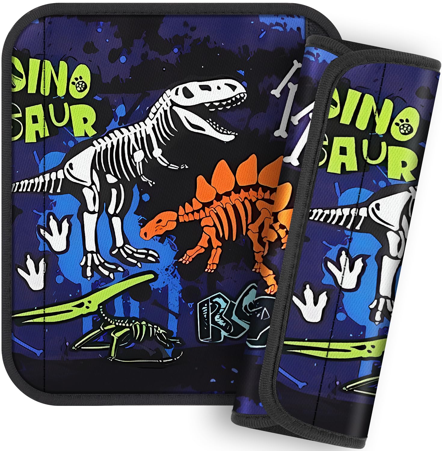 Akkya 2 Pack Seat Belt Cover Pad, Dinosaur Seatbelt Cushion Car Seat Strap Pads for Kids Carseat Stroller Shoulder Strap Protector Accessories