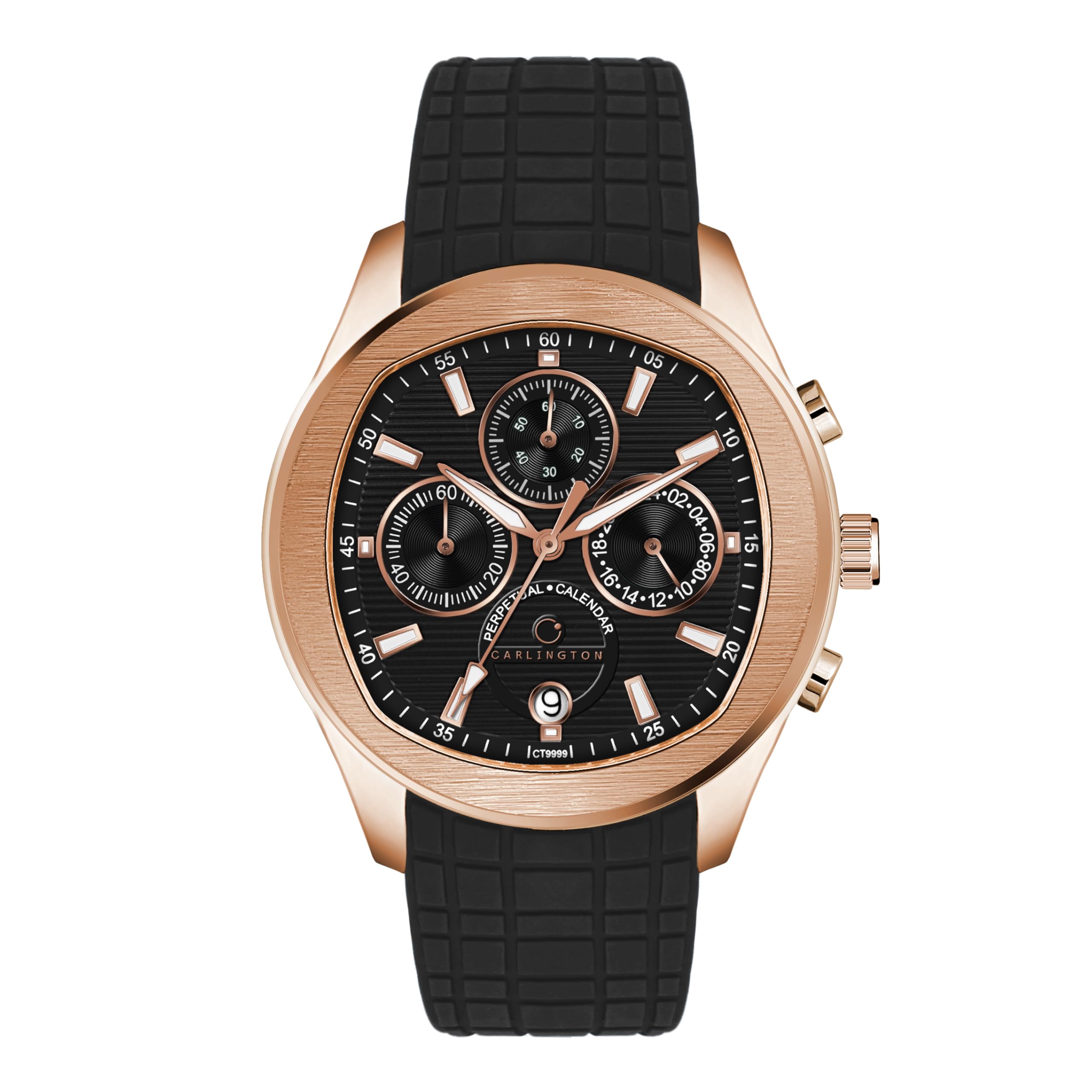 Carlington Legacy Series Men's Analog Chronograph Watch Rose Black - Image 1