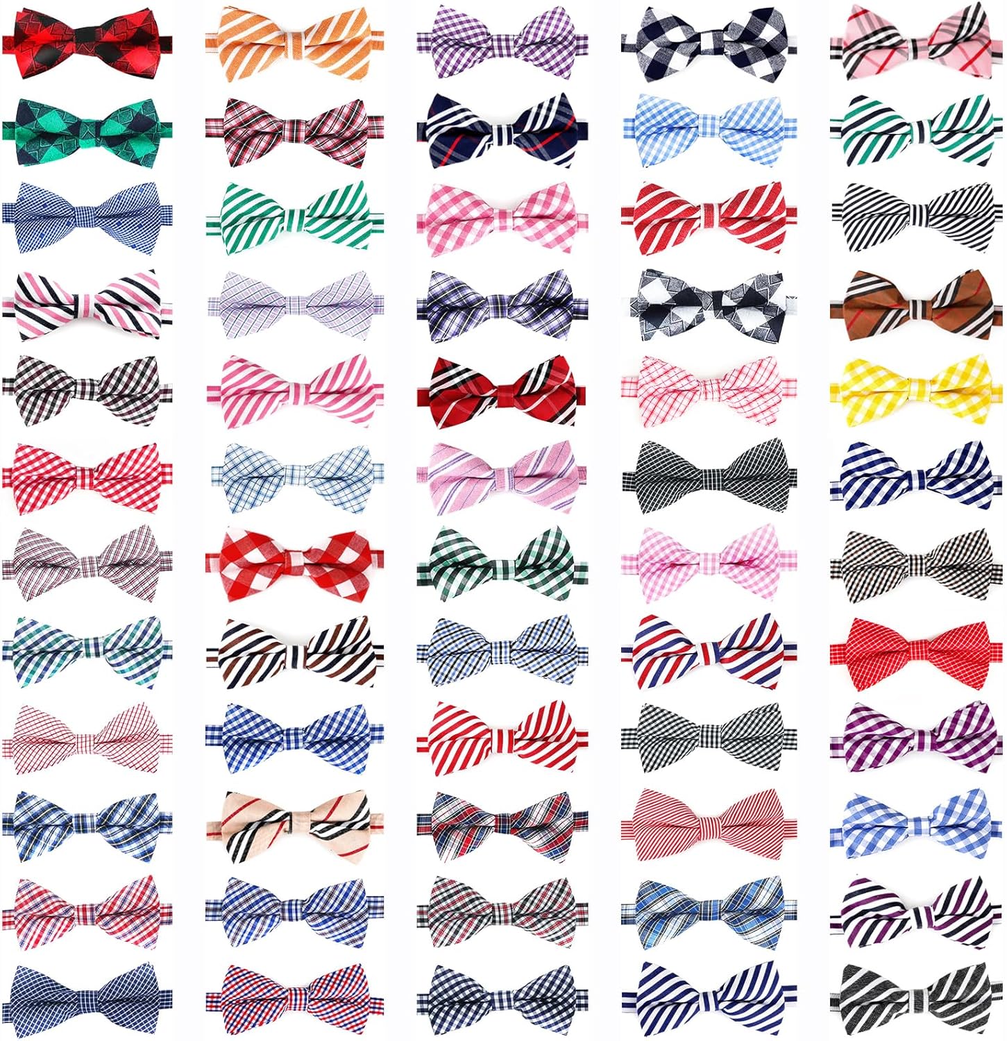 Segarty Bowties for Dogs, 60 Dog Bow Tie Collar, Adjustable Bowties for Small Medium Pets Large Puppy Neck Bows Bulk Assorted Pet Grooming Accessories Birthday Wedding Party Holiday Festival