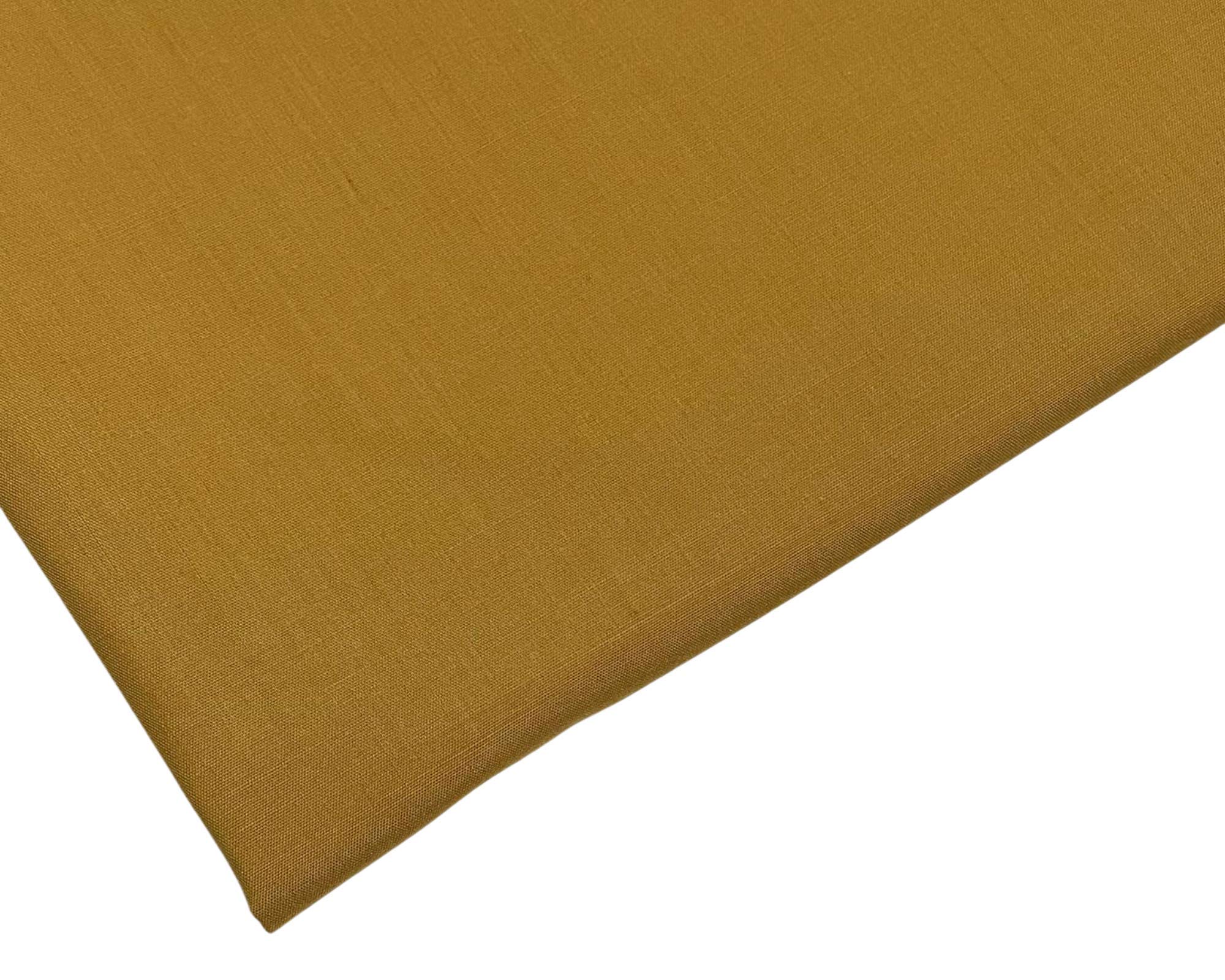 Plain Mustard Polycotton Fabric - 45 inch / 112 cm Wide - 40+ Colours (Mustard, 2 METRE)