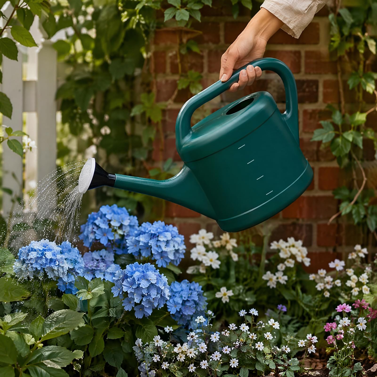 Arrosoir de jardin, récipient d'eau portable léger avec poignée, tête d'arrosage de grande capacité pour l'entretien des fleurs de jardin et de cour
