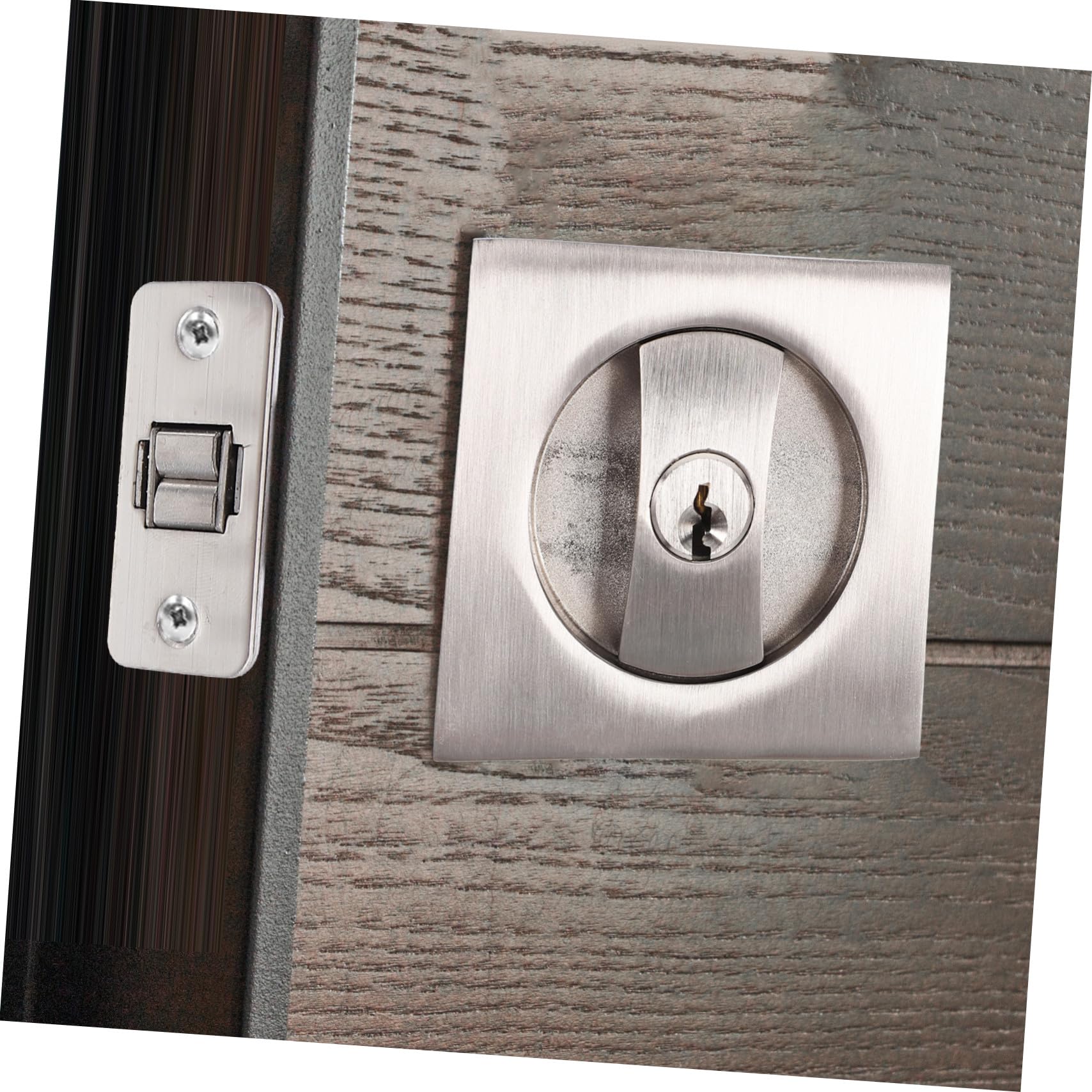 HOMSFOU Cerradura Aleación de Zinc Invisible para Puerta Corredera con Llave Resistente Corrosión y Humedad, para Oficinas y Dormitorios