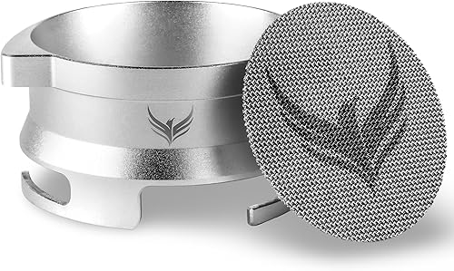 Embudo dosificador de 2.126 in, juego de pantallas de disco de espresso KNODOS Grinder Gatillo Portafilter Embudo y filtro compatible con