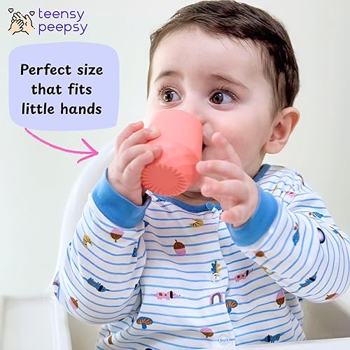 Miniatura 2 de Vasos de entrenamiento de silicona para bebés mayores de 4 meses  Paquete de 2 tazas de transición pequeñas para regalo de bebé niña, taza de agua