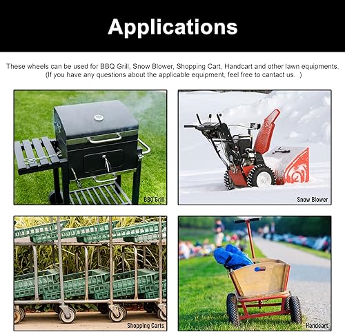 Miniatura 9 de Ruedas de 8 pulgadas y ruedas de 7 pulgadas para cortacésped CraftsmanAYPMTD, vagón de radio, parrilla de barbacoa, camión de mano y rociador de